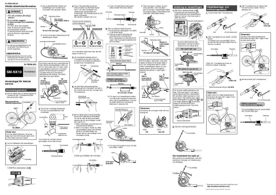 Mode d'emploi SHIMANO SM-NX10