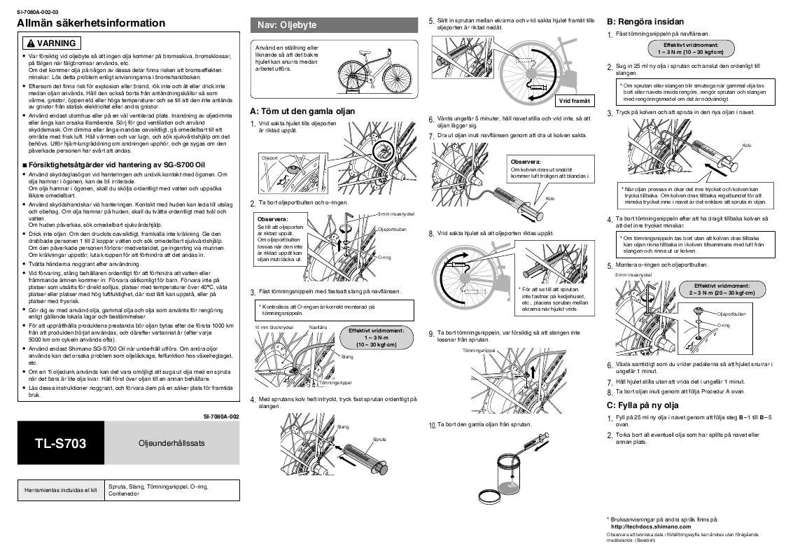 Mode d'emploi SHIMANO TL-S703