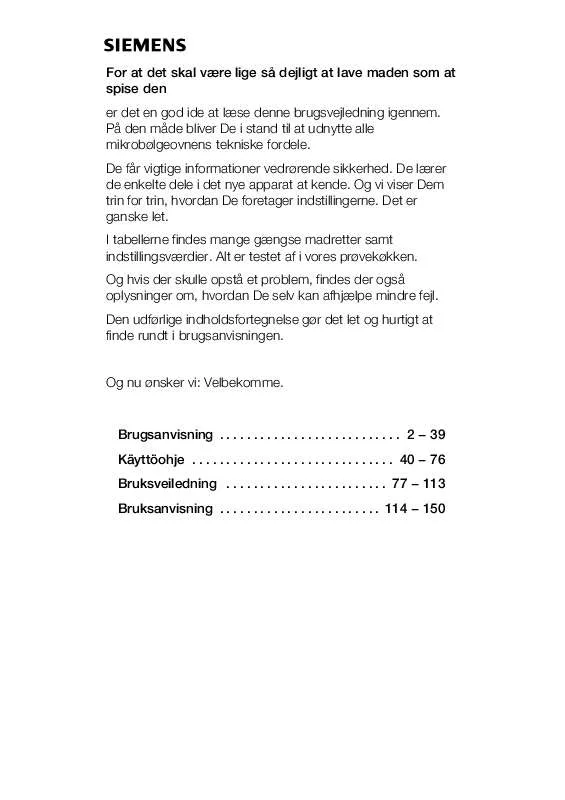 Mode d'emploi SIEMENS HF35M562/01