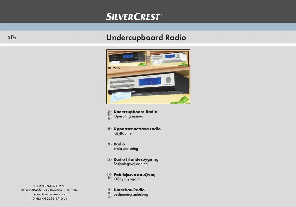 Mode d'emploi SILVERCREST KH 2299 UNDERCUPBOARD RADIO