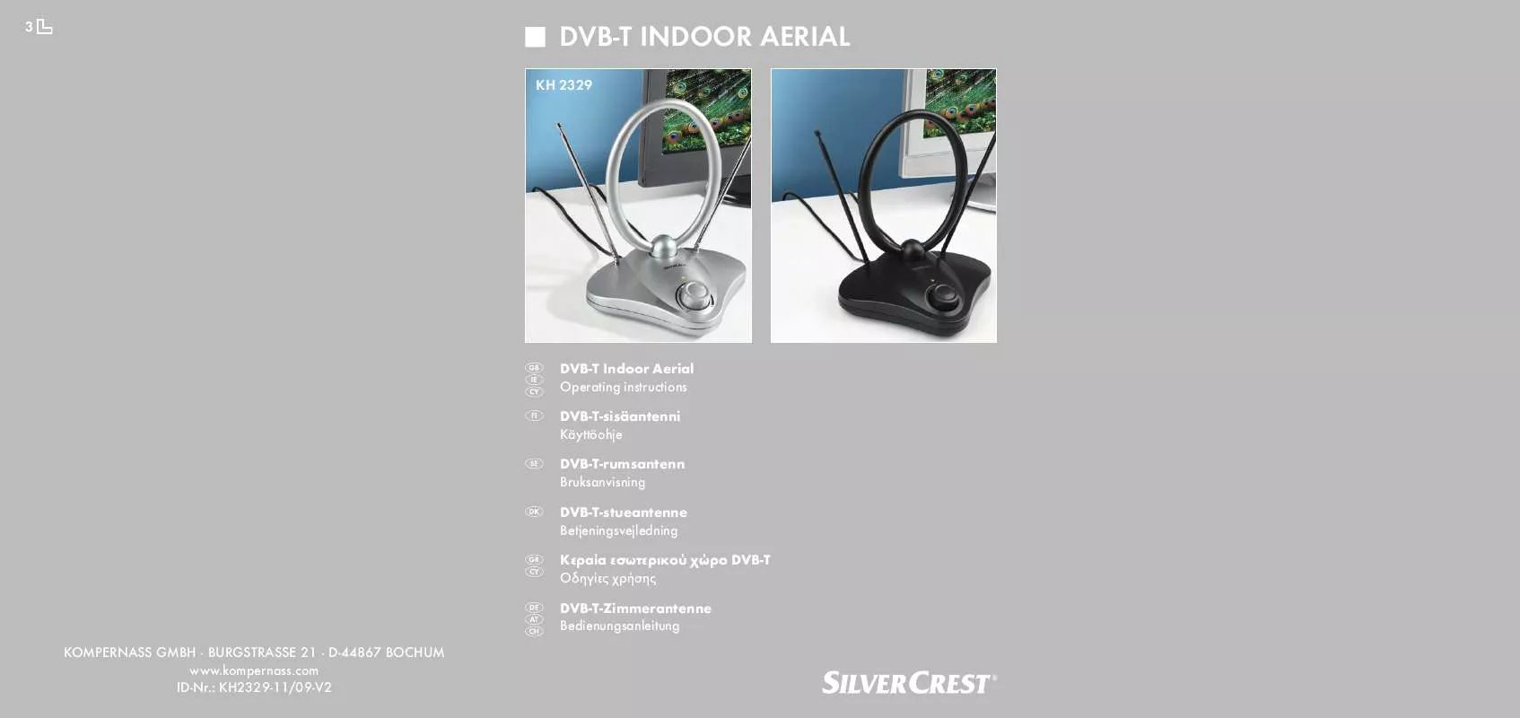 Mode d'emploi SILVERCREST KH 2329 DVB-T INDOOR AERIAL