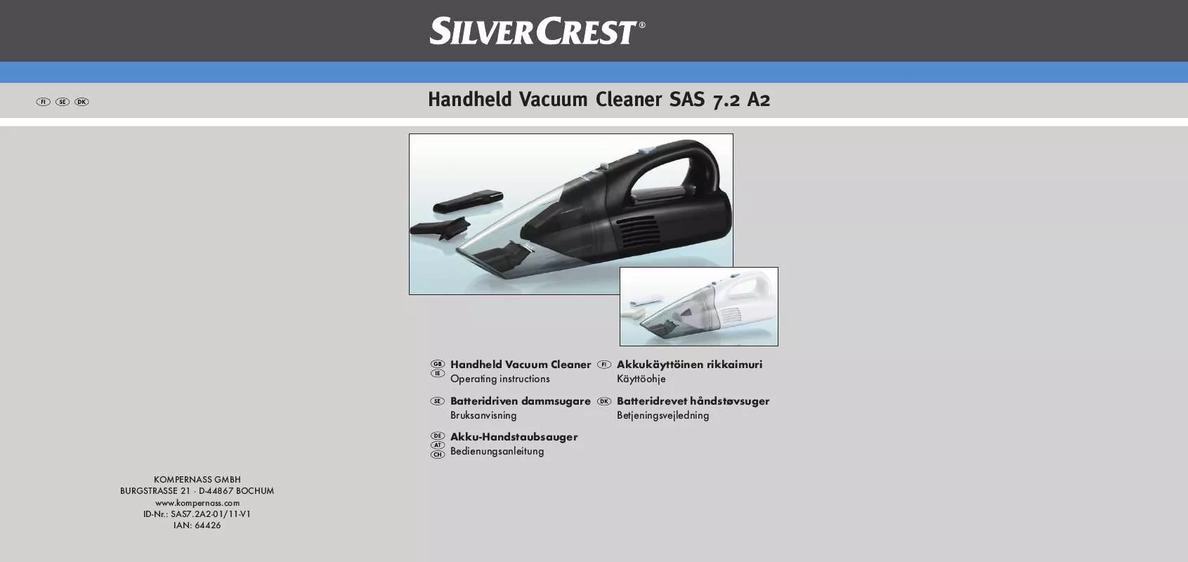 Mode d'emploi SILVERCREST SAS 7.2 A2