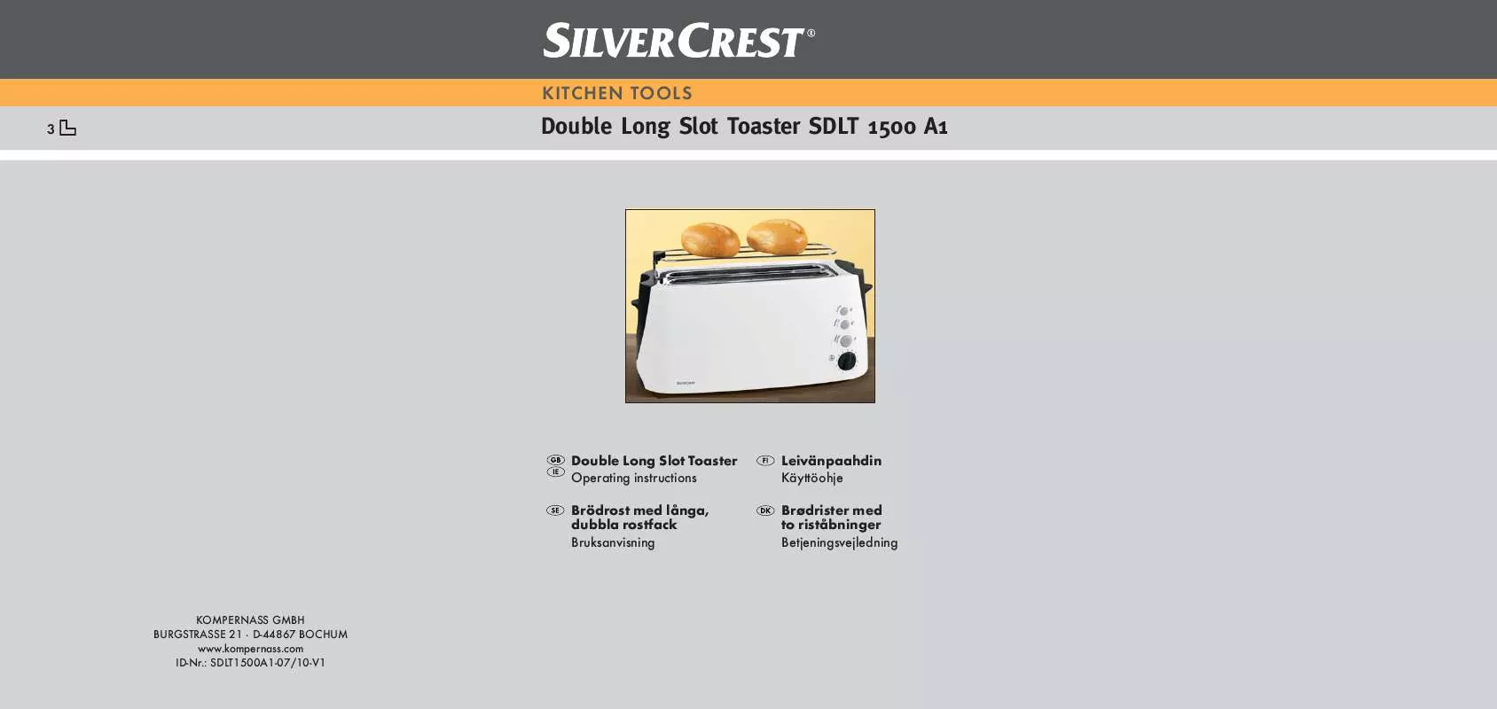 Mode d'emploi SILVERCREST SDLT 1500 A1