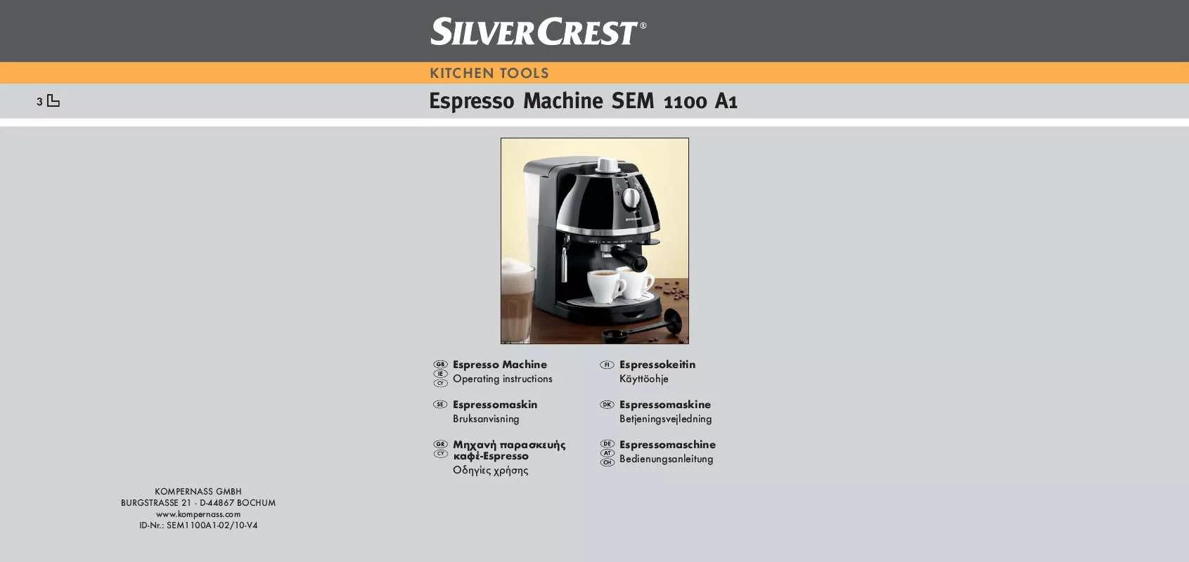 Mode d'emploi SILVERCREST SEM 1100 A1