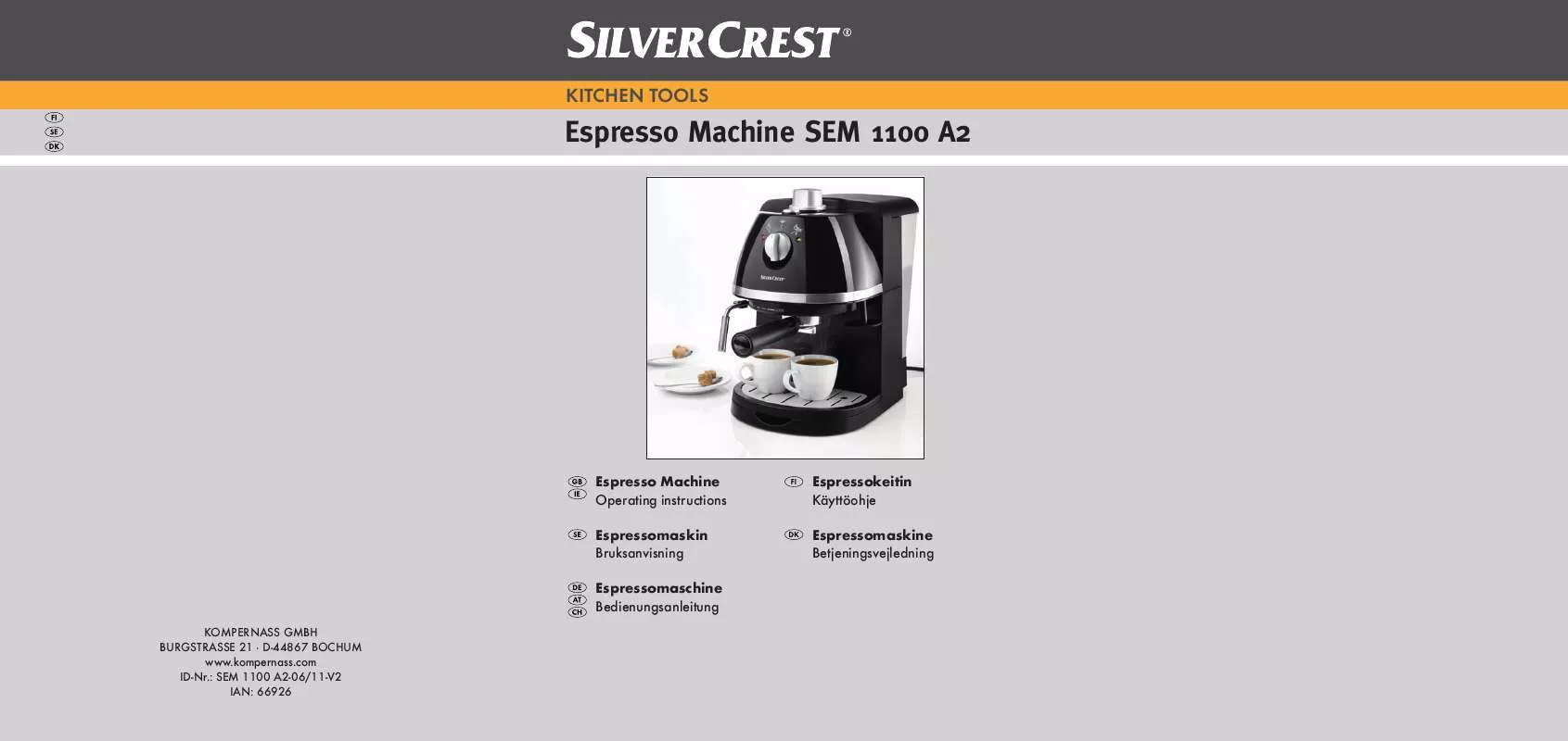 Mode d'emploi SILVERCREST SEM 1100 A2