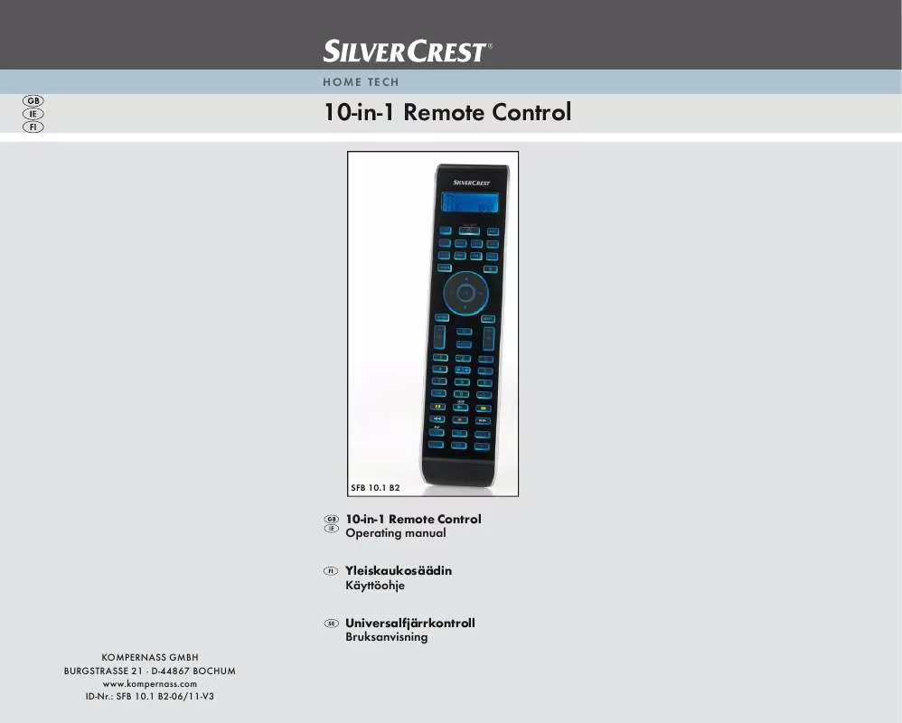 Mode d'emploi SILVERCREST SFB 10.1 B2