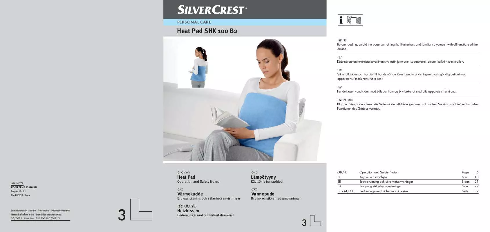 Mode d'emploi SILVERCREST SHK 100 B2