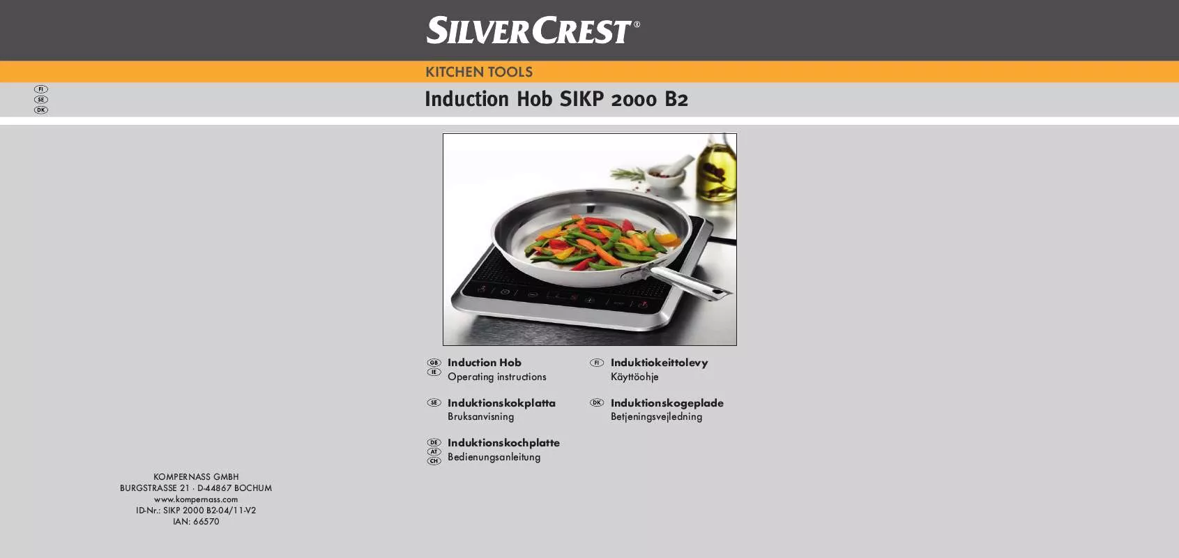 Mode d'emploi SILVERCREST SIKP 2000 B2