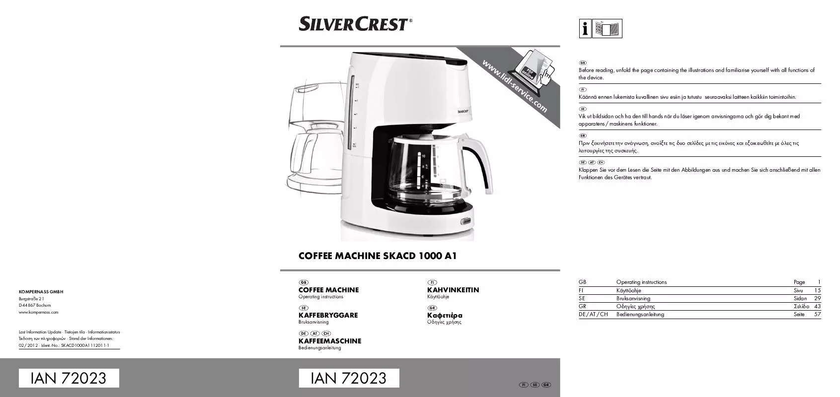 Mode d'emploi SILVERCREST SKACD 1000 A1