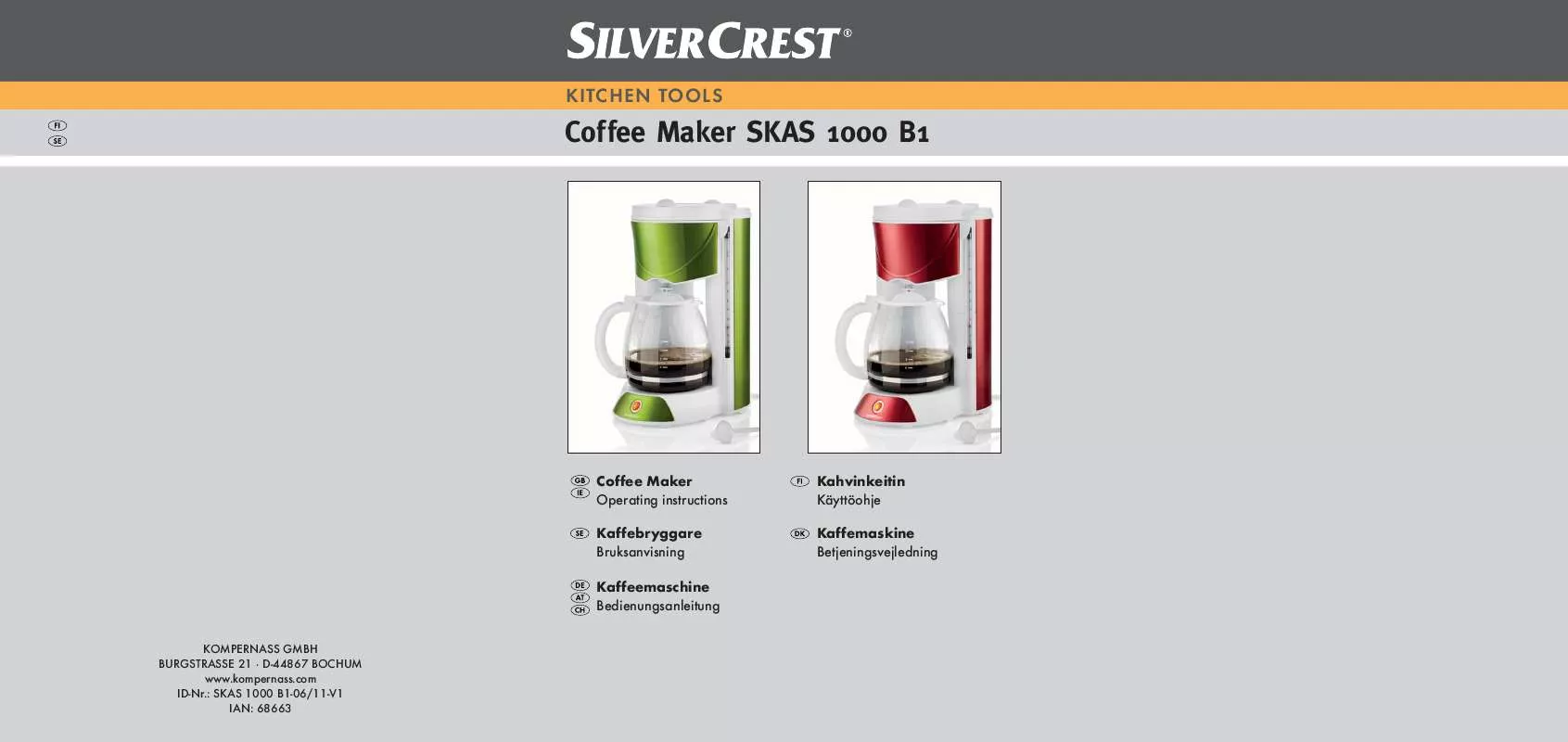 Mode d'emploi SILVERCREST SKAS 1000 B1