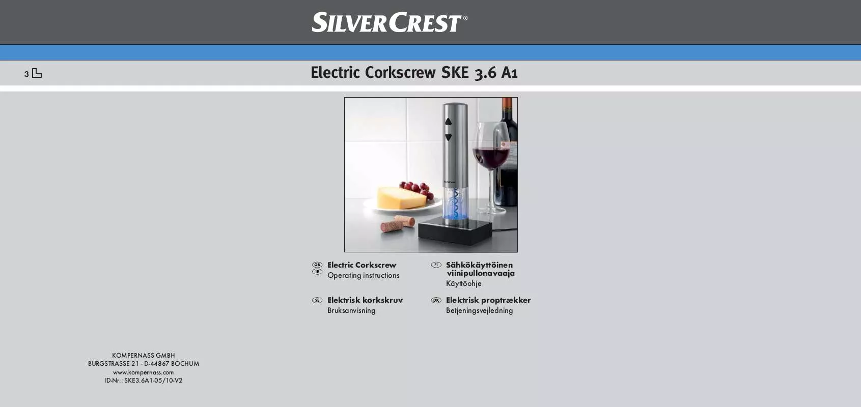 Mode d'emploi SILVERCREST SKE 3.6 A1