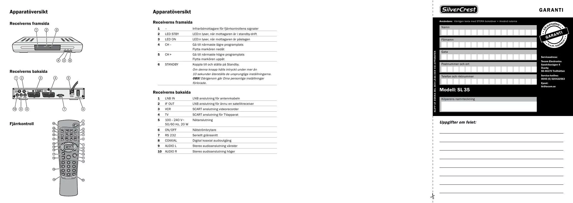 Mode d'emploi SILVERCREST SL 35