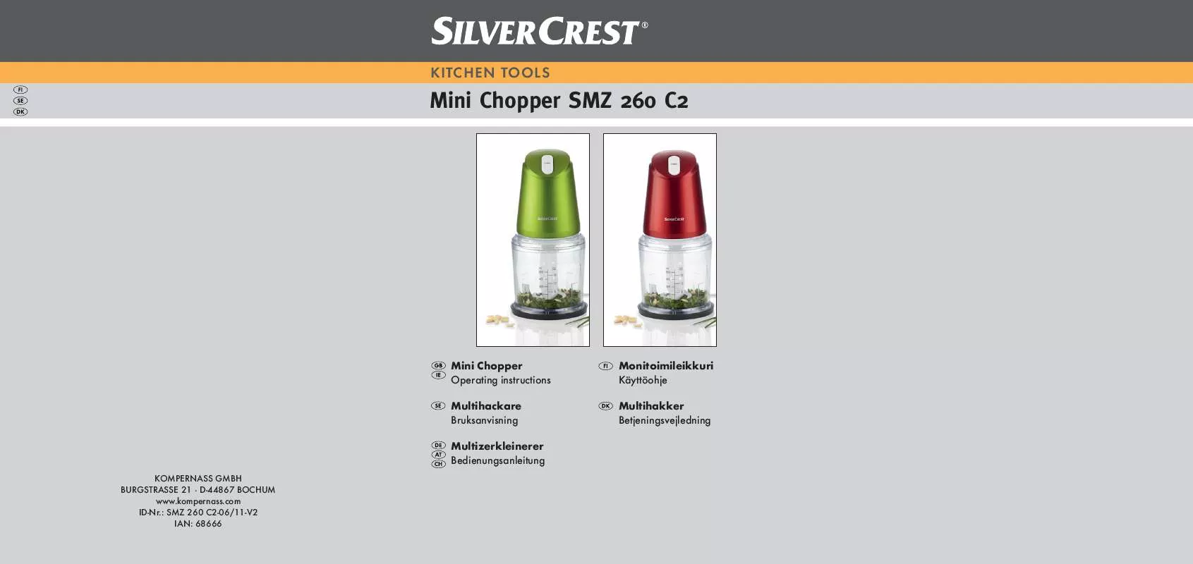 Mode d'emploi SILVERCREST SMZ 260 C2