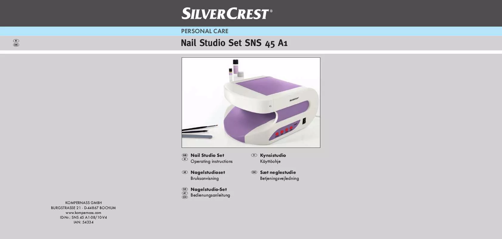 Mode d'emploi SILVERCREST SNS 45 A1