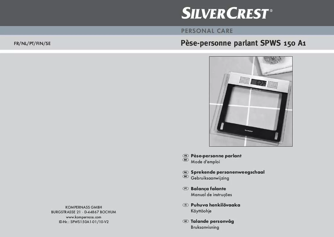 Mode d'emploi SILVERCREST SPWS 150 A1 TALKING SCALES