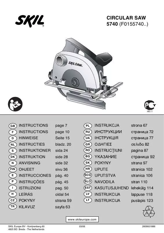 Mode d'emploi SKIL 5740