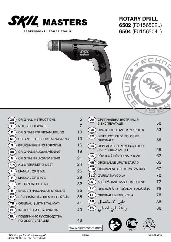 Mode d'emploi SKIL 6502