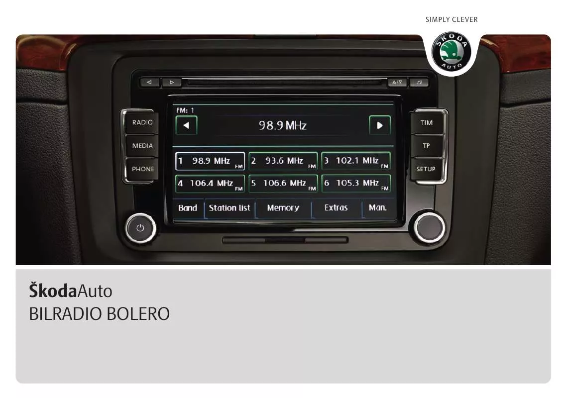 Mode d'emploi SKODA AUTORADIO BOLERO