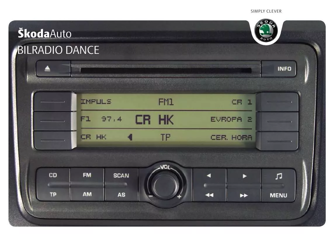 Mode d'emploi SKODA AUTORADIO DANCE