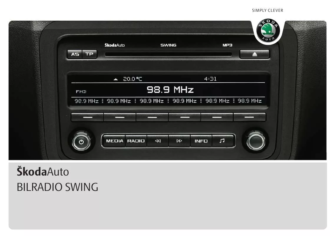 Mode d'emploi SKODA AUTORADIO SWING