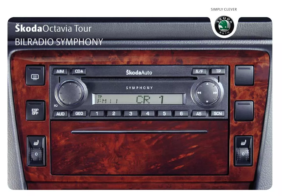 Mode d'emploi SKODA AUTORADIO SYMPHONY