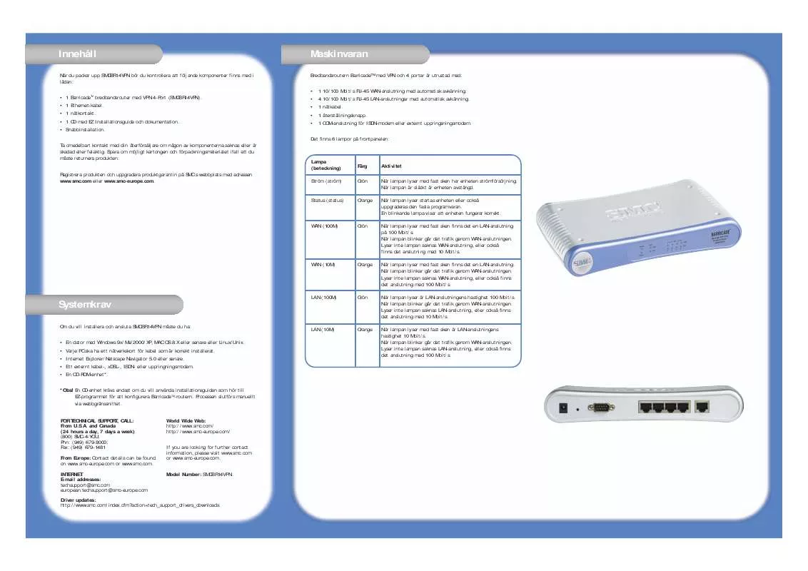 Mode d'emploi SMC BR14VPN