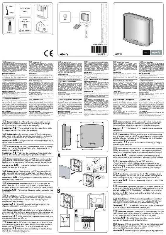 Mode d'emploi SOMFY LIGHTING OUTDOOR RTS