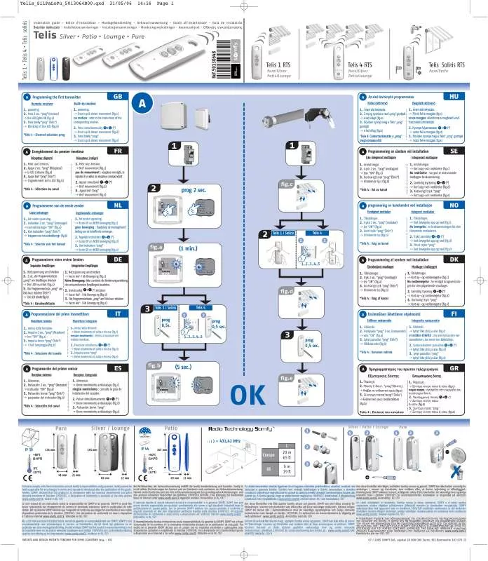 Mode d'emploi SOMFY TELIS 4