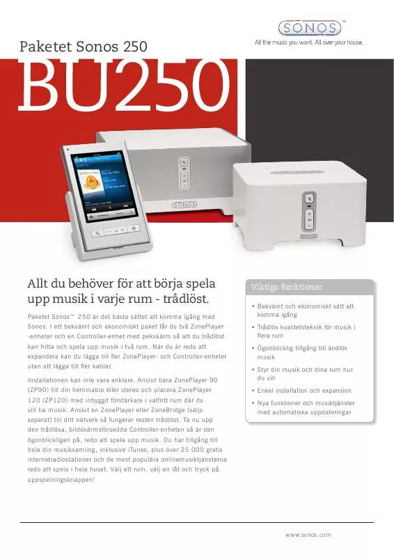 Mode d'emploi SONOS BU250