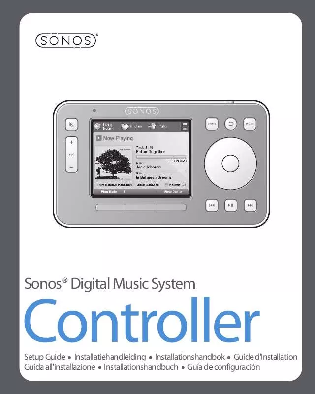 Mode d'emploi SONOS CONTROLER CR100