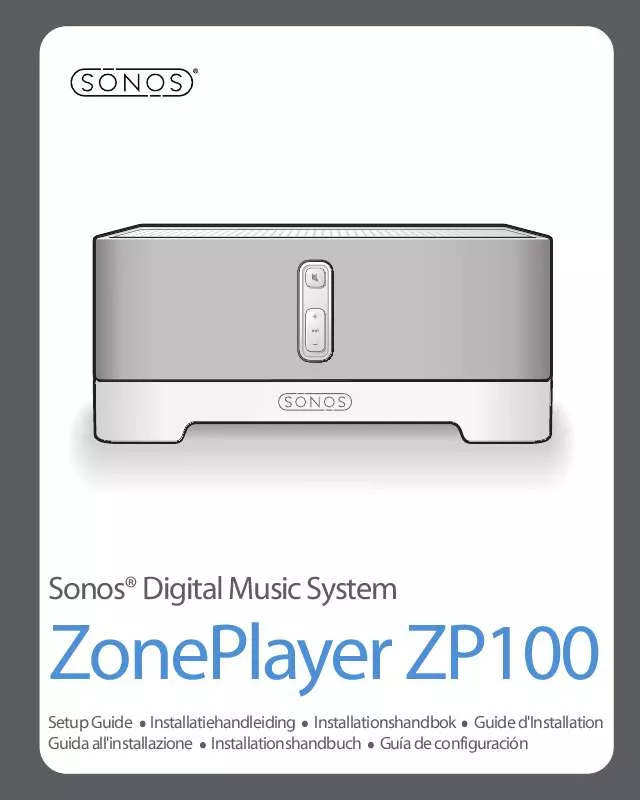 Mode d'emploi SONOS ZONEPLAYER 100