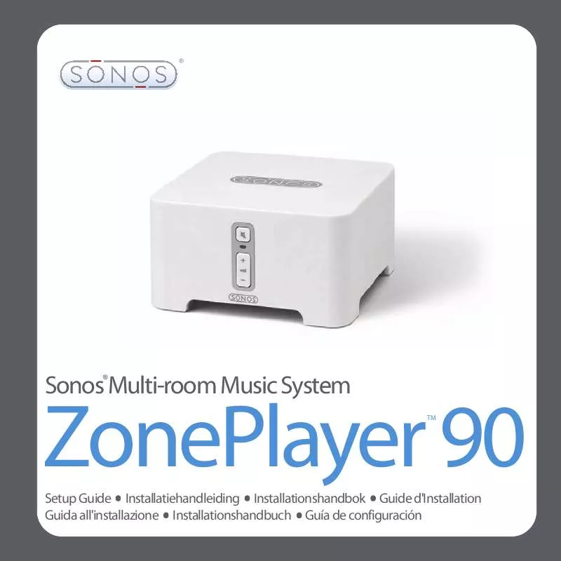 Mode d'emploi SONOS ZONEPLAYER 90