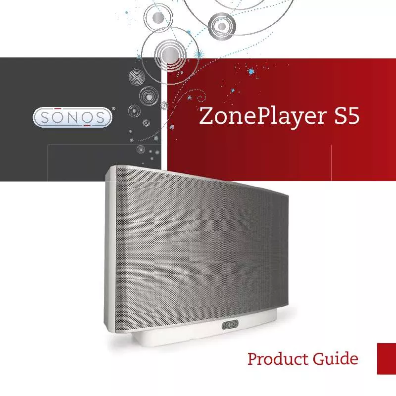 Mode d'emploi SONOS ZONEPLAYER S5