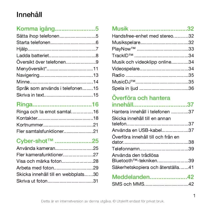 Mode d'emploi SONY ERICSSON C901 GREENHEART