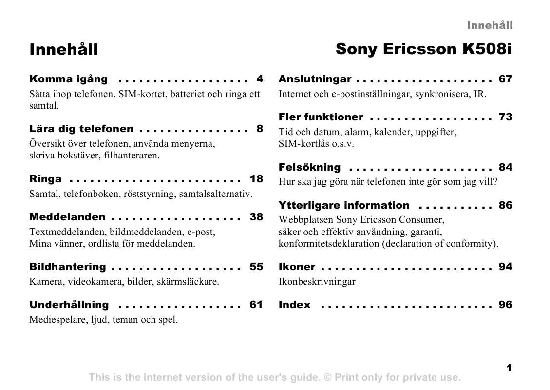 Mode d'emploi SONY ERICSSON K508I