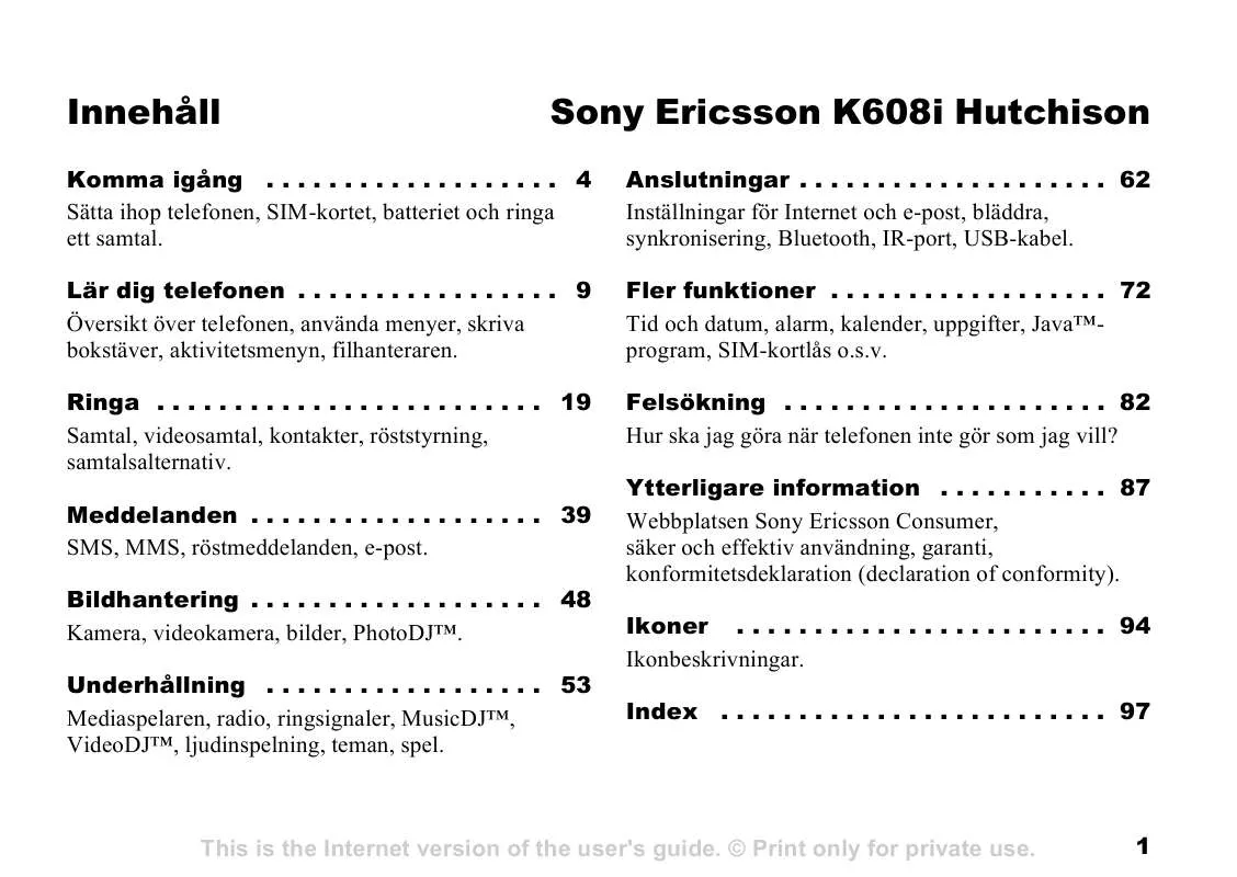 Mode d'emploi SONY ERICSSON K608I