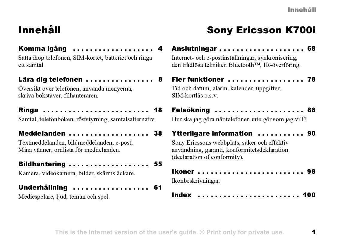 Mode d'emploi SONY ERICSSON K700I