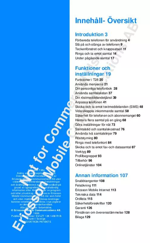 Mode d'emploi SONY ERICSSON T28S