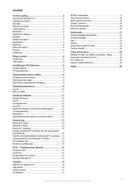 Mode d'emploi SONY ERICSSON X1