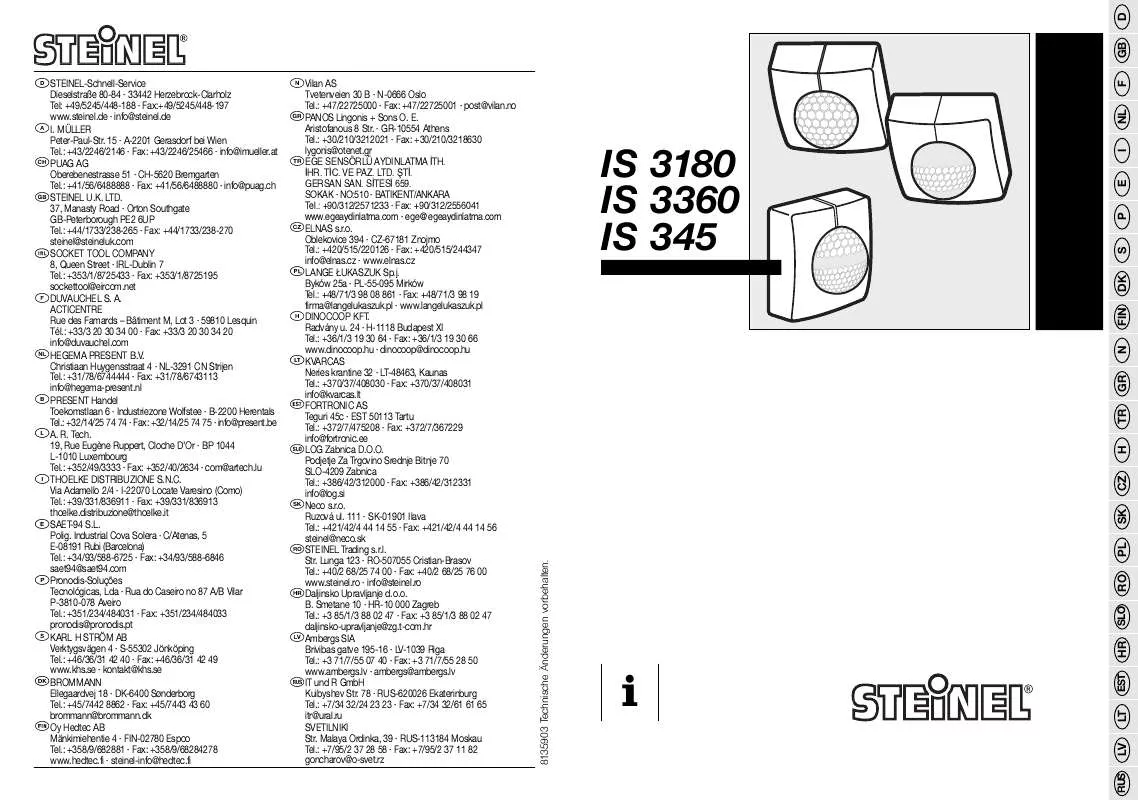 Mode d'emploi STEINEL IS 3180