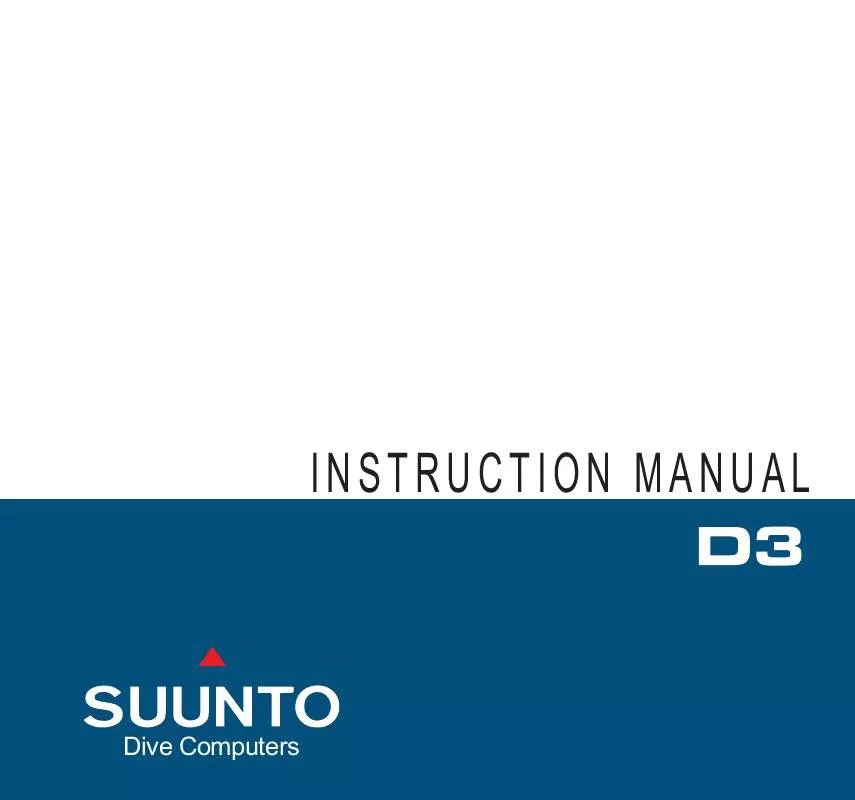 Mode d'emploi SUUNTO D3