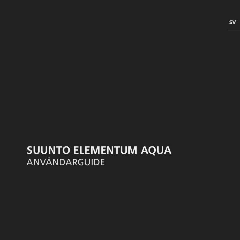 Mode d'emploi SUUNTO ELEMENTUM AQUA