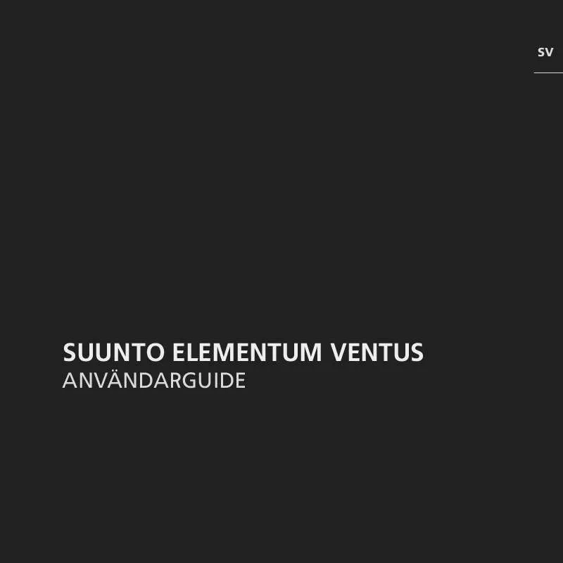 Mode d'emploi SUUNTO ELEMENTUM VENTUS