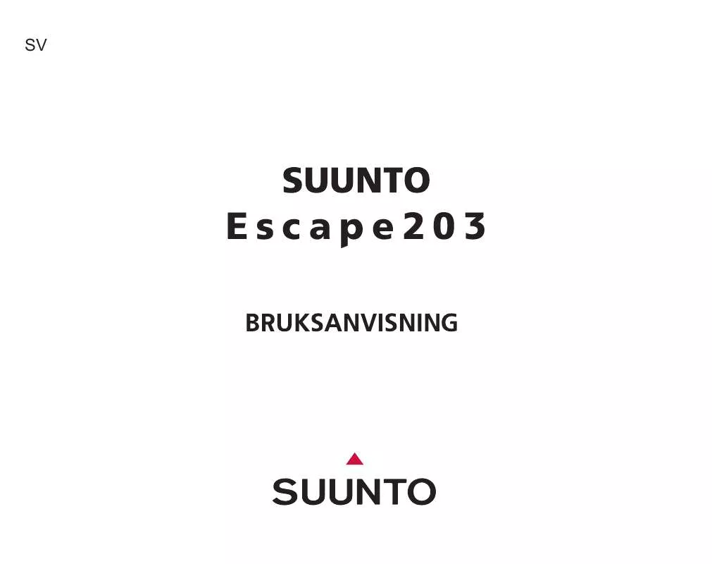 Mode d'emploi SUUNTO ESCAPE 203