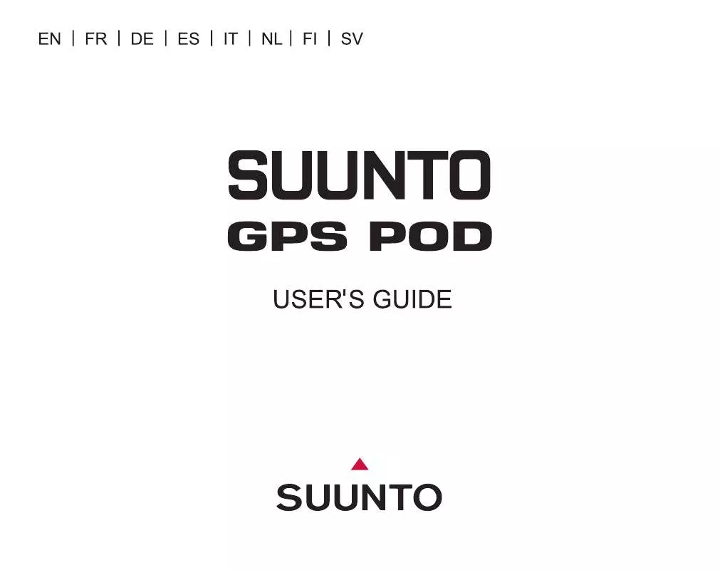 Mode d'emploi SUUNTO GPS POD