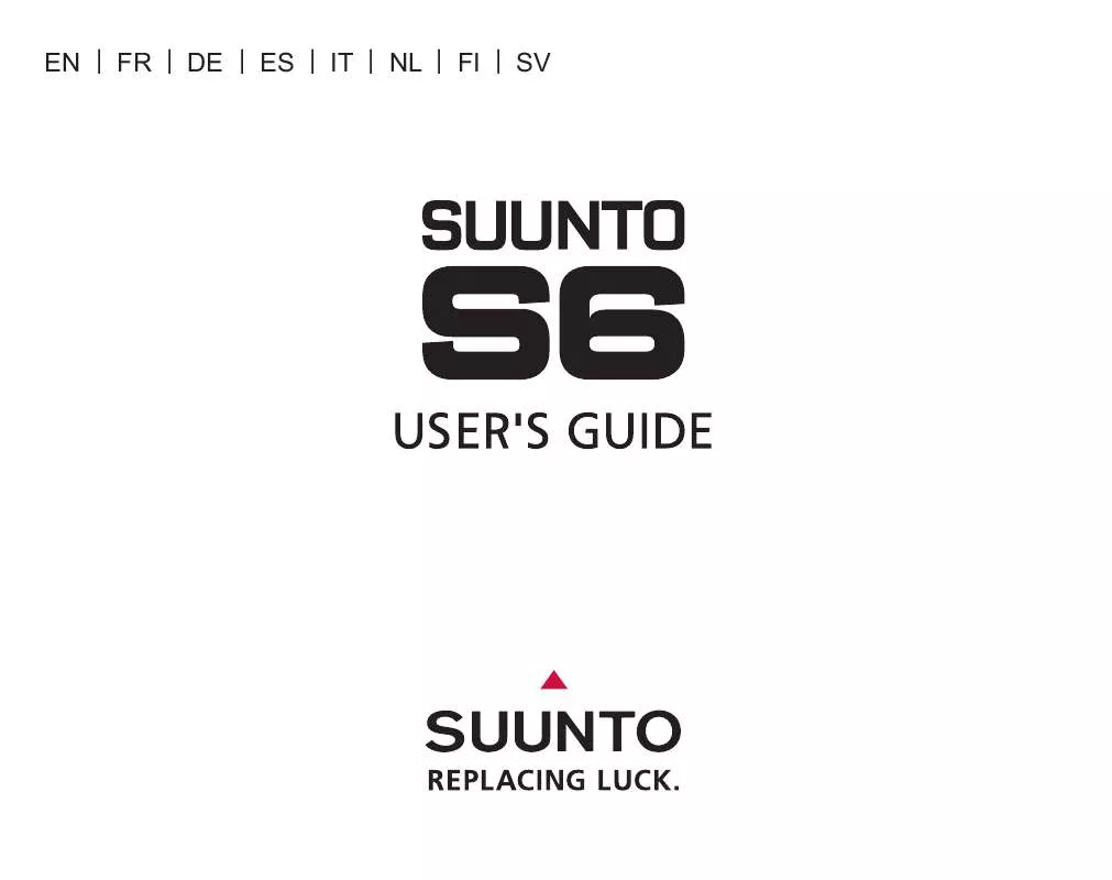 Mode d'emploi SUUNTO S6