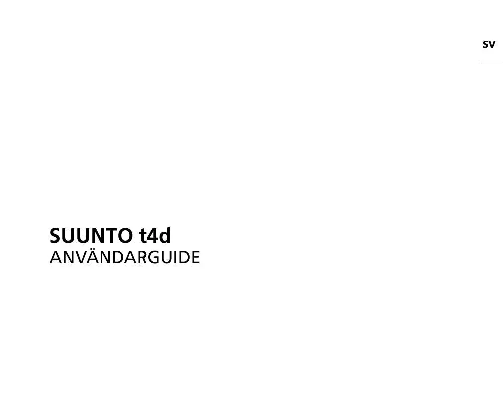 Mode d'emploi SUUNTO T4D