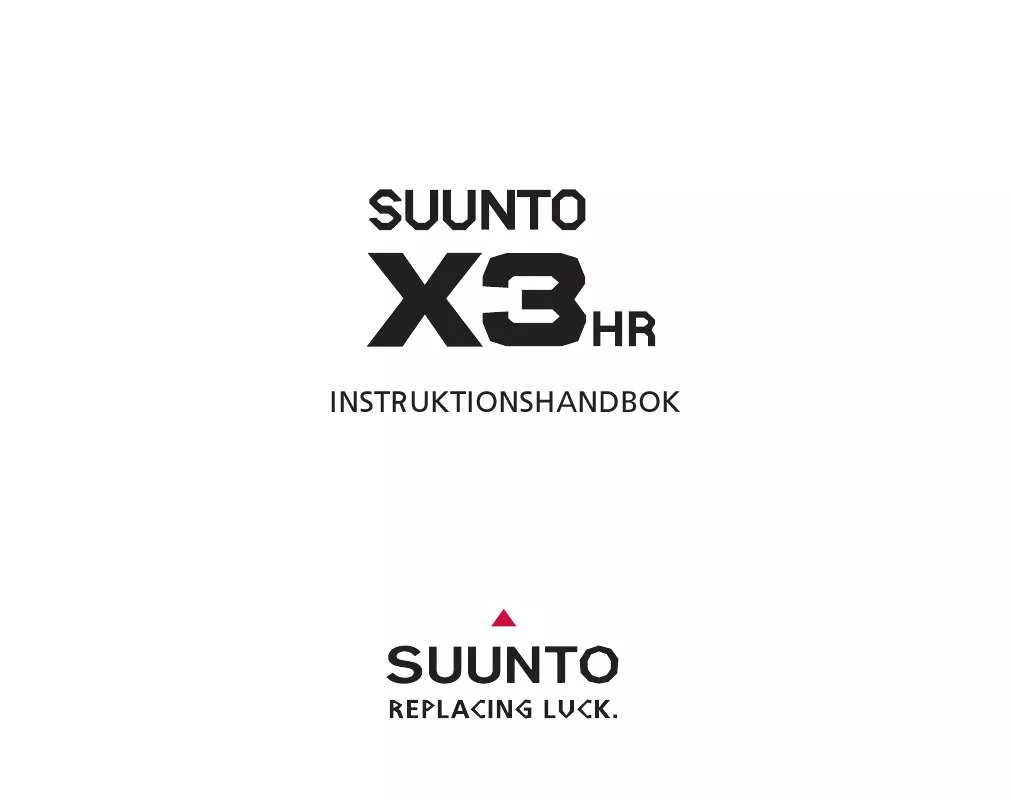 Mode d'emploi SUUNTO X3HR