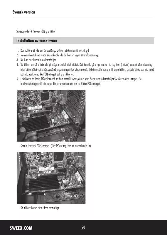 Mode d'emploi SWEEX GC810