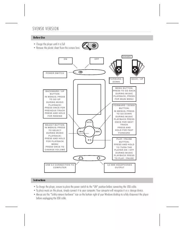 Mode d'emploi SWEEX MP510